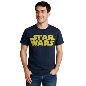 Star Wars T Shirt Tee Adult Medium Blue Yellow Adult Men's MAN'S Medium NWT
